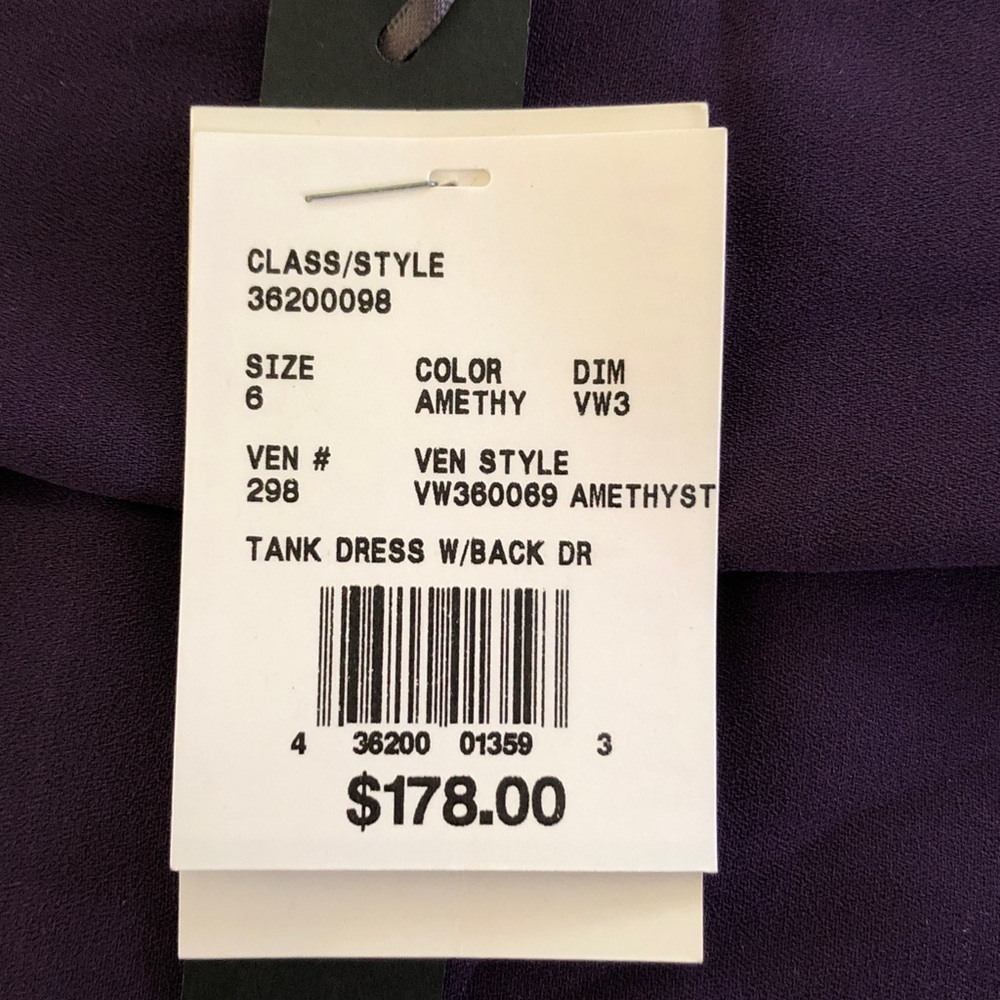 White by Vera Wang Amethyst Backless Tank Dress